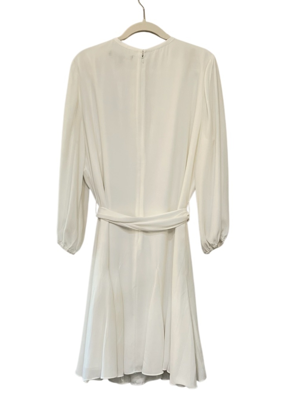 White House Black Market Beaded Godet Dress White Long Sleeve Size 18 NWT - Picture 7 of 13